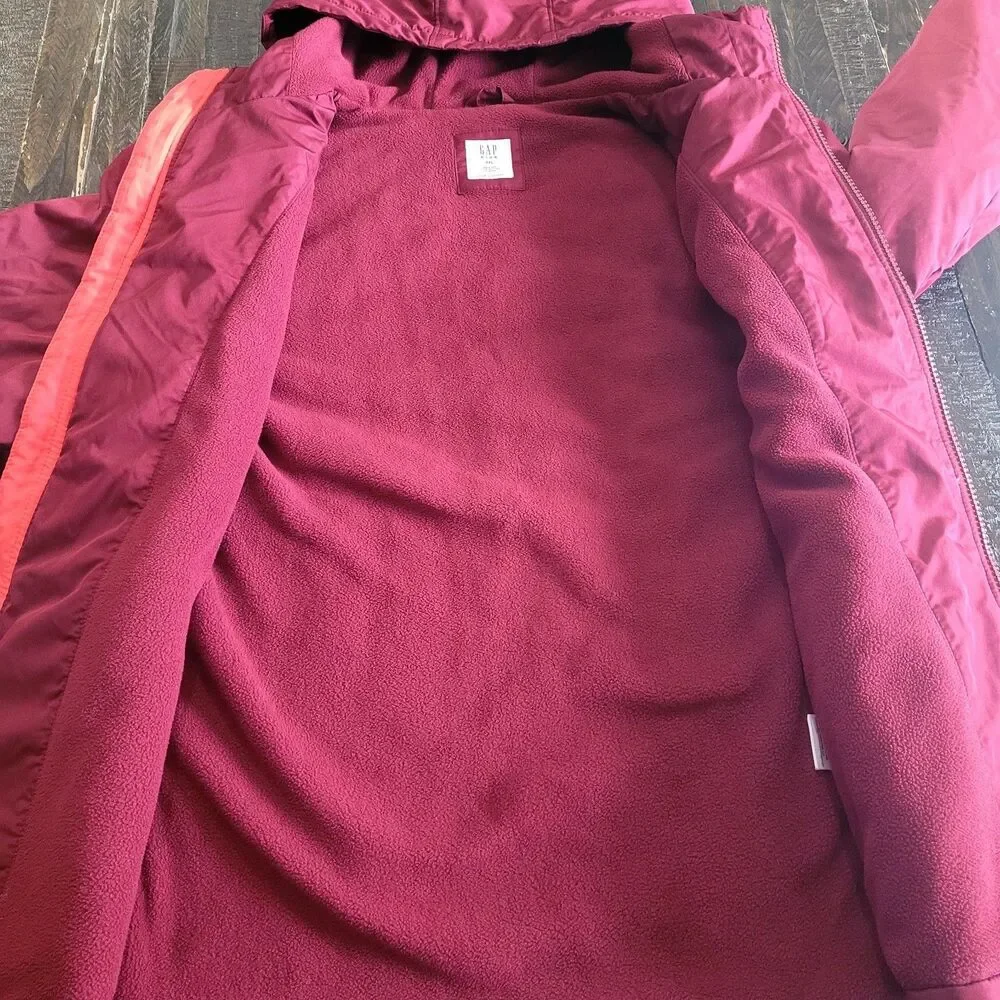 Gap Fleece Lined Hooded Colorblock Winter Jacket Coat Kids XXL
